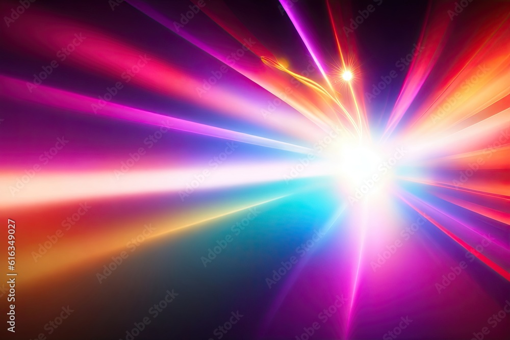 Poster abstract colorfull design background of light with stripes of colourful rays moving, ai generative