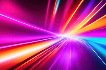 abstract colorfull design background of light with stripes of colourful rays moving, ai generative