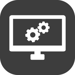 Computer Setting icon in black square.