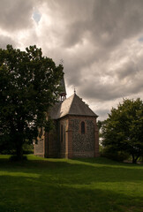 Fototapeta na wymiar Tiny chapel called Magdalenenkapelle near the german village Amoeneburg