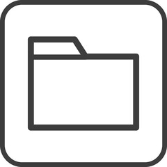 Folder icon in thin line black square frames.