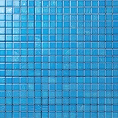Blue tile bathroom or swimming pool mosaic texture. Generative AI.