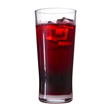 glass of red juice isolated on transparent background cutout