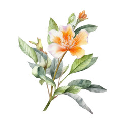 bouquet of lilies watercolor isolated on transparent background cutout