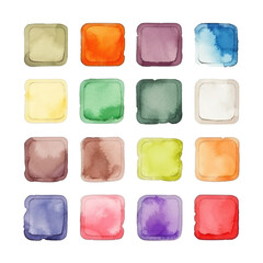 set of watercolor paint watercolor isolated on transparent background cutout