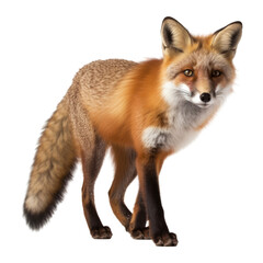 red fox vulpes isolated on transparent background cutout