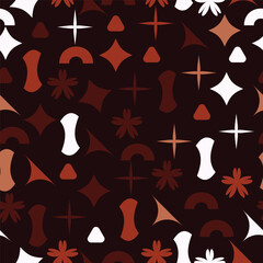 Hand drawn minimal abstract shapes pattern. 