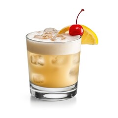 Whiskey sour isolate white background