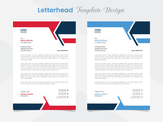 Obraz premium professional letterhead template design with wave shapes