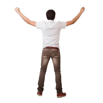back of a person isolated on transparent background cutout
