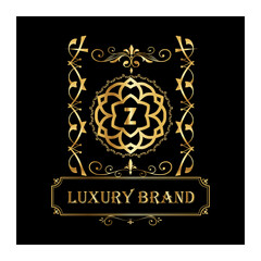Fototapeta na wymiar Initial letter luxury beauty flourishes ornament monogram logo Swoosh Letter Logo Design for business and company identity. Water Wave Logo with modern trendy