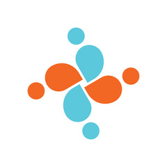 4 People togetherness and community concept logo abstract vector illustration eps