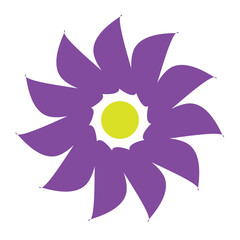 purple yellow 12 petal flower design vector illustration eps 