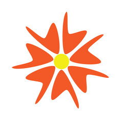 orange yellow 7 petal flower design vector illustration eps 