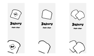 Bakery labels for baked, bread, bakery shop packaging design.