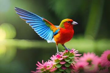 red and blue bird generated AI