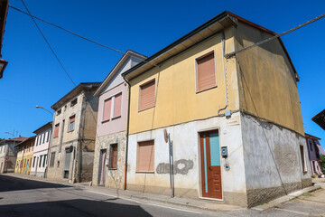Fototapeta na wymiar Genzone characteristic village streets vision houses church panorama landscape art