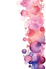 Fototapeta na wymiar Blush pink and lilac bubbles forming a border frame
