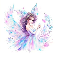 woman with butterfly watercolour
