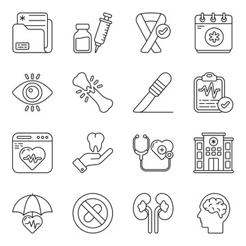 Pack of Medical and Pharmacy Linear Icons

