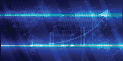 Blue abstract business growth background