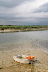 L'Authie près de son embouchure, à marée basse