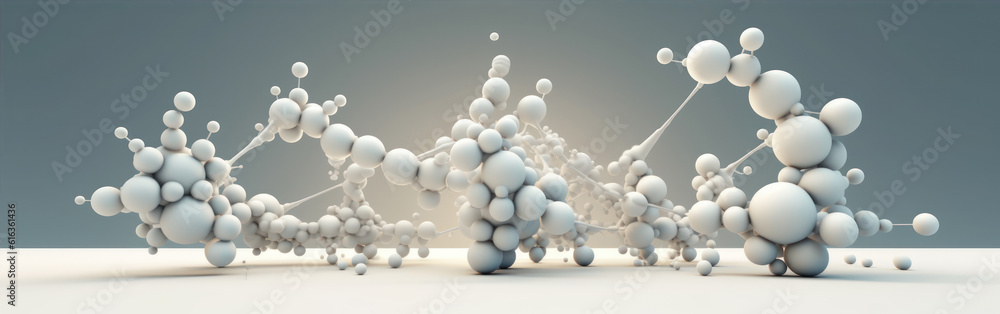 Poster molecular structure background generative ai