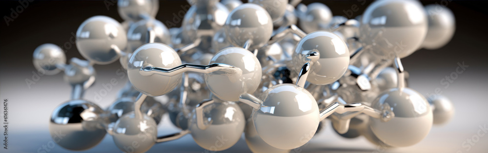 Poster molecular model of the molecule. 3d illustration. abstract background. generative ai