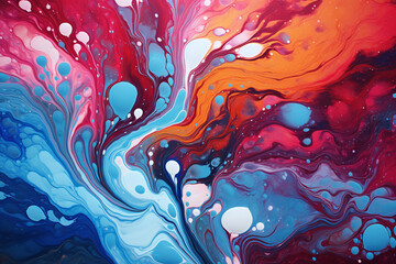 Euphoric Waves A series of abstract images created using a fluid art technique of pouring and swirling bright bold colors of acrylic paint abstract generated AI
