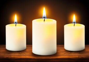 three burning candles