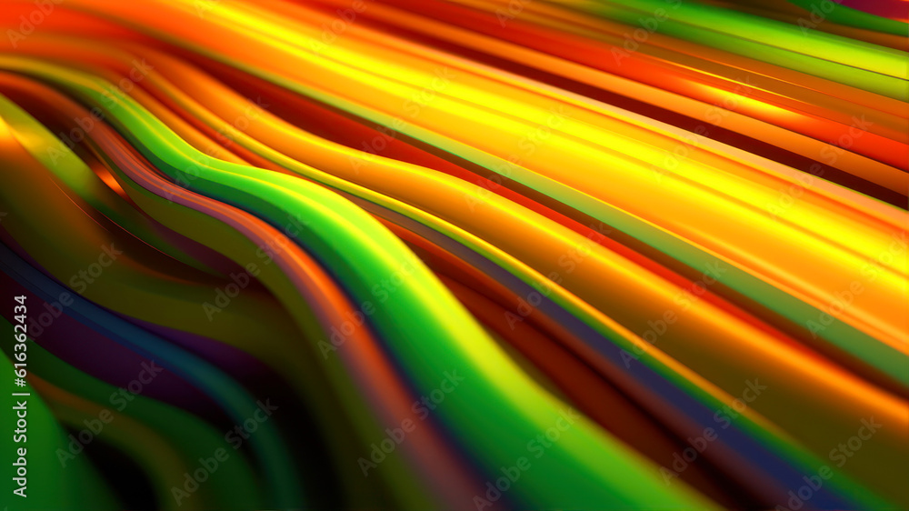 Poster 3d rendering of a colorful background with some smooth lines generative ai