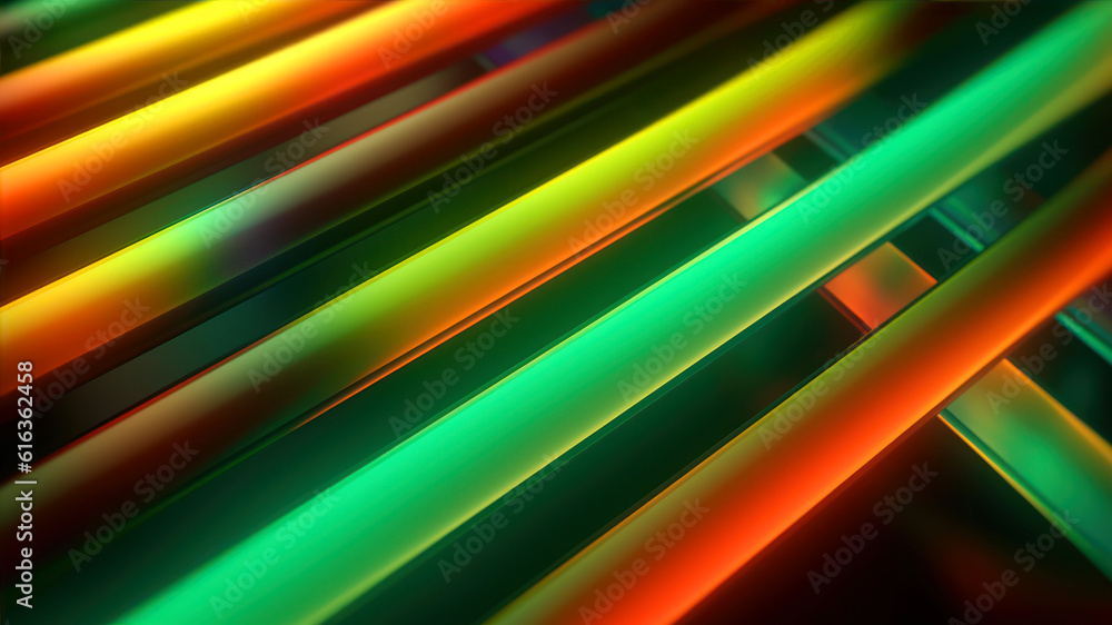 Poster abstract colorful background with diagonal stripes and light effects, vector illustration generative