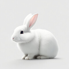 Obraz premium Serene ivory-colored rabbit exudes an aura of tranqu