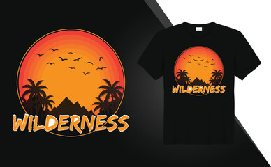 Wilderness adventures t-shirt design Free Vector
