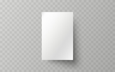 White sheet of paper on a transparent background. Vector illustration