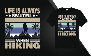 Mountain hiking adventure graphics tshirt design Free Vector
