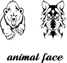 Captivating Animal Face Vector Design - This captivating animal face vector design showcases the mesmerizing beauty and captivating expressions of various animals