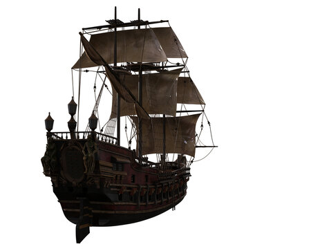 3d render pirate ship