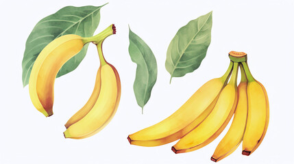 Banane, banana in Watercolor with Generative AI
