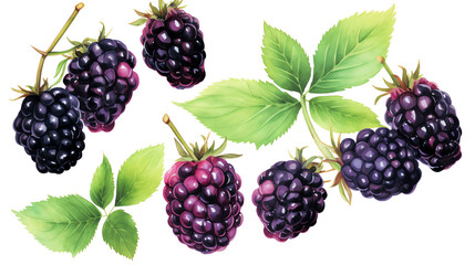 Brombeere, blackberry in Watercolor with Generative AI
