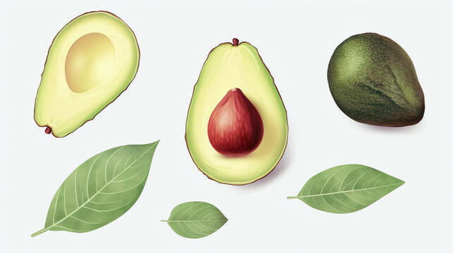 avocado	in Watercolor with Generative AI
