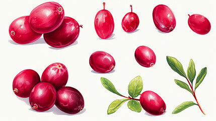 Cranberry in Watercolor with Generative AI