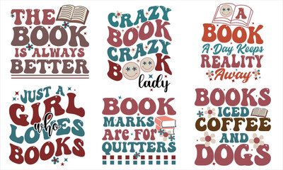 Retro Book Lover SVG Bundle