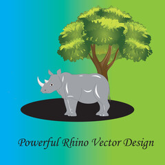  Powerful Rhino Vector Design - This powerful rhino vector design captures the strength and grandeur of one of nature's most magnificent creatures. 