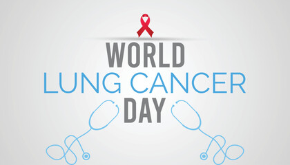 World Lung Cancer day is observed every year on August 1st. Health awareness vector.