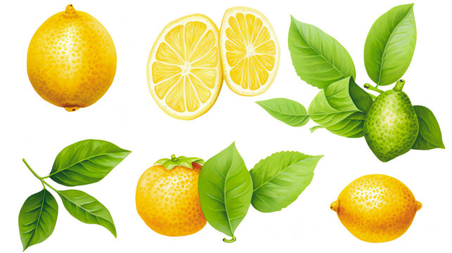 Zitrone, lemon in Watercolor with Generative AI
