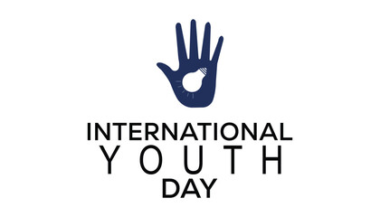 International youth day is observed every year in August 12. banner, Holiday, poster, card and background design.