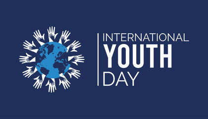 International youth day is observed every year in August 12. banner, Holiday, poster, card and background design.