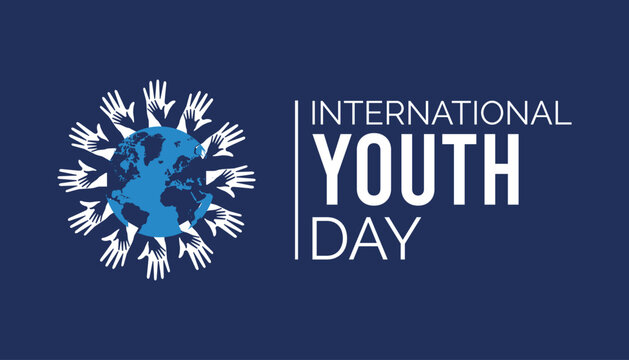 International Youth Day Is Observed Every Year In August 12. Banner, Holiday, Poster, Card And Background Design.