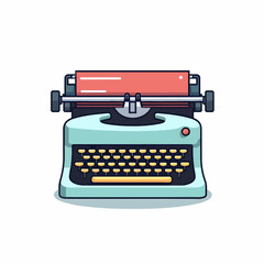 Old fasioned typewriter - vector, illustration